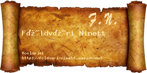Földvári Ninett névjegykártya